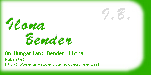 ilona bender business card